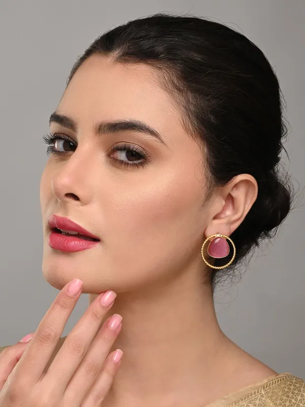 Gold_Plated_Stone_Hoop_Stud_Earrings