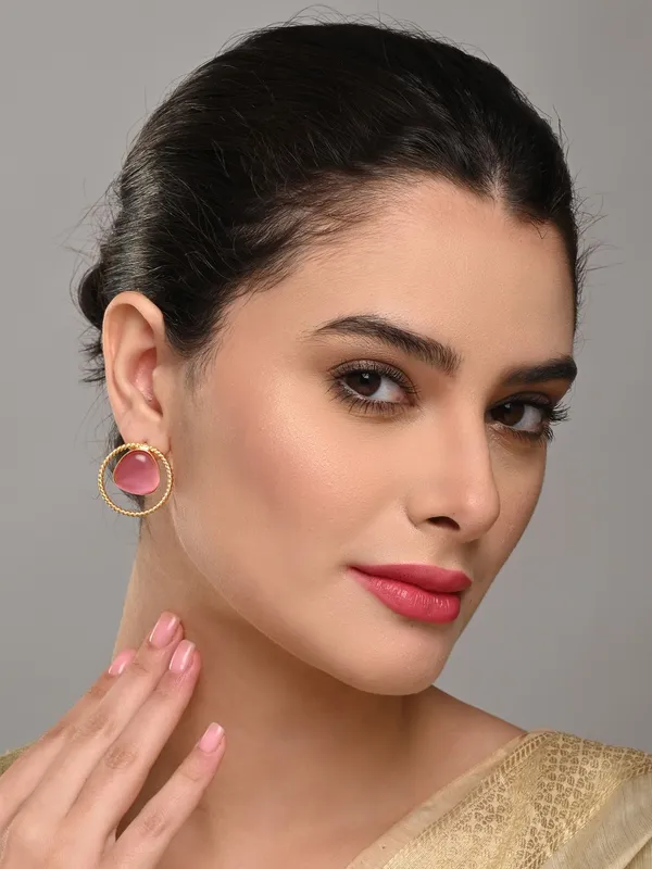 Gold_Plated_Stone_Hoop_Stud_Earrings