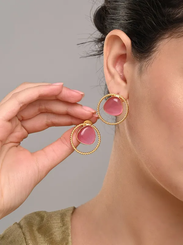 Gold_Plated_Stone_Hoop_Stud_Earrings