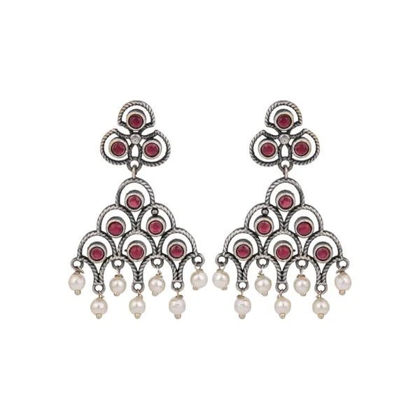 Silver_Oxydised_finish_Chandelier_drop_earring