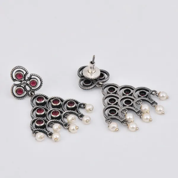 Silver_Oxydised_Finish_Chandelier_Drop_Earring