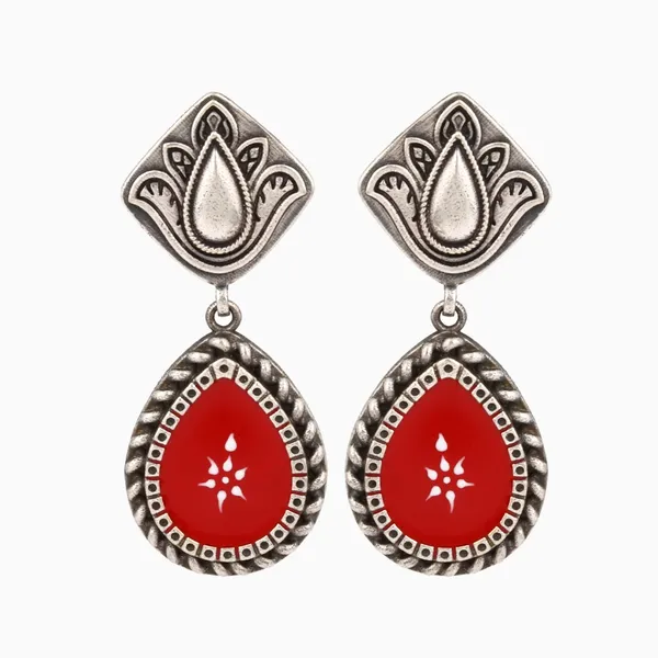 Hand_painted_pear_shaped_drop_earring