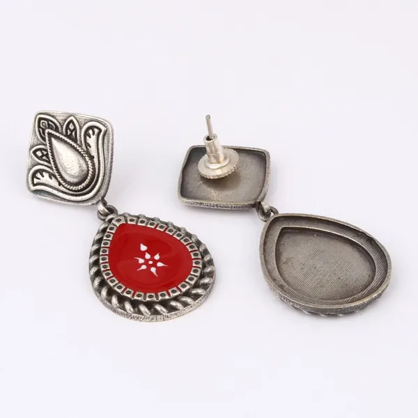 Hand_painted_pear_shaped_drop_earring