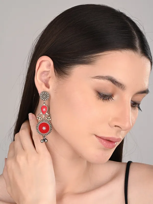 Hand-Painted_circular_Drop_Earrings