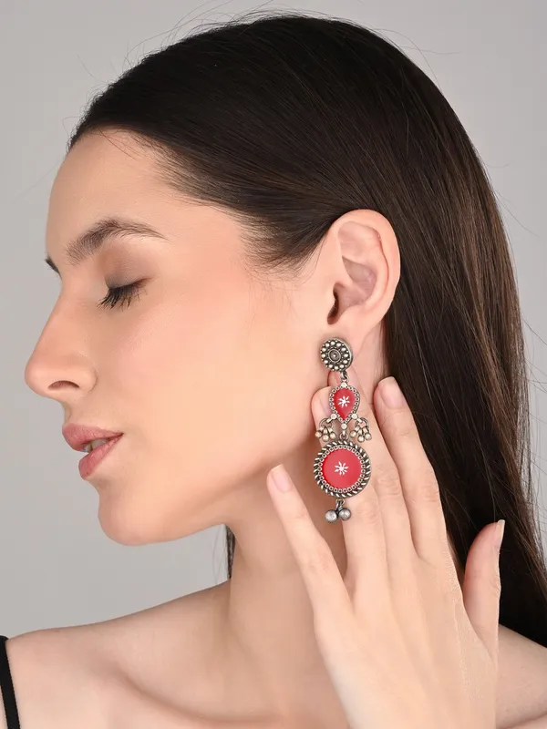 Hand-Painted_circular_Drop_Earrings