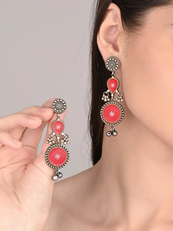 Hand-Painted_circular_Drop_Earrings