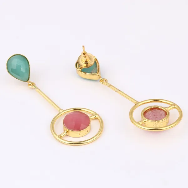 Gold_plated_Multi_coloured_stone_drop_earring