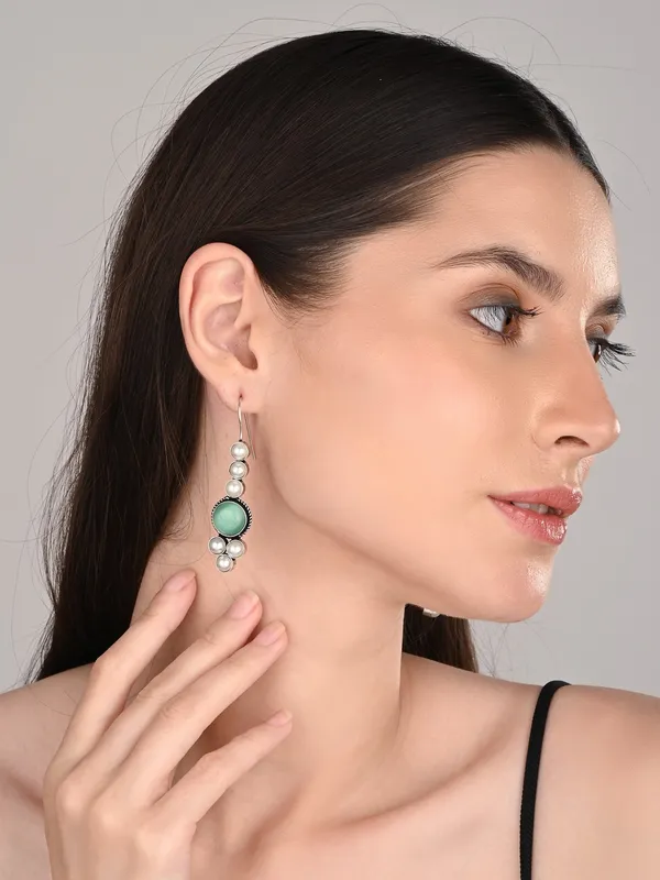 Pearl_&_Stone_drop_earring