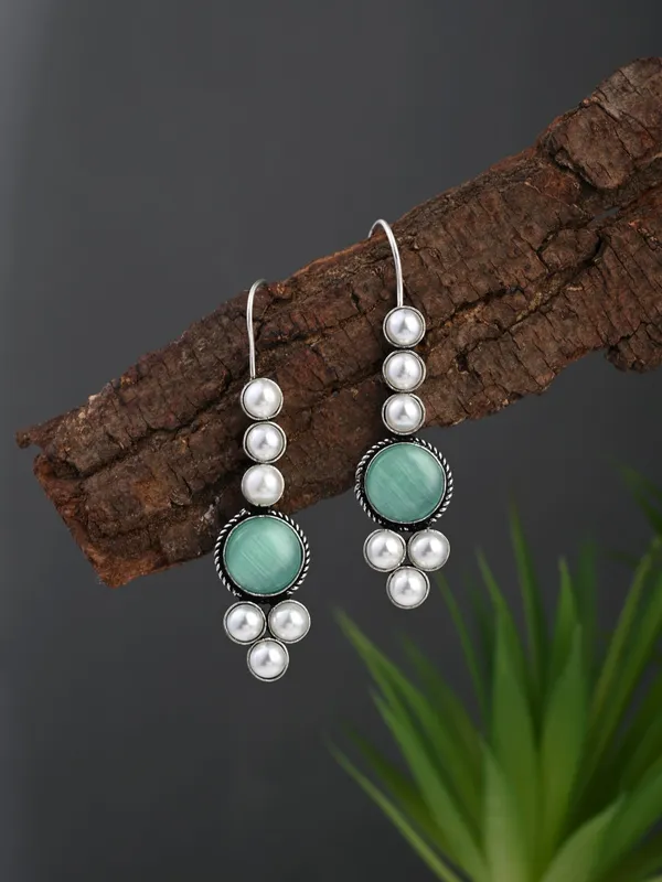 Pearl_&_Stone_drop_earring