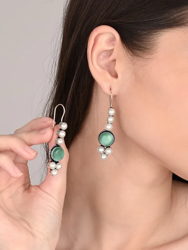 Pearl_&_Stone_drop_earring