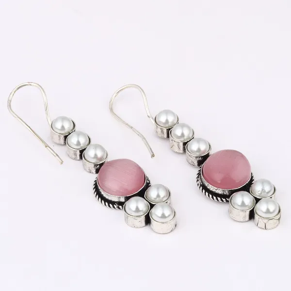 Pearl_&_Stone_drop_earring