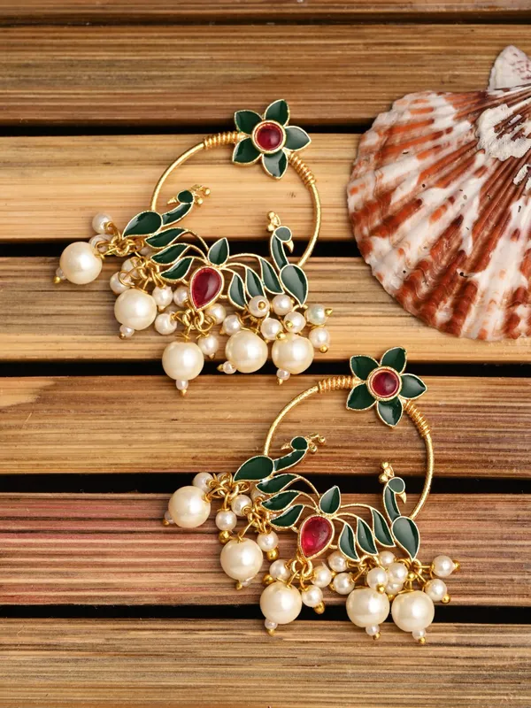 Gold_Plated_Chandbali_Earrings_With_Ad_Stones_&_Meenakari