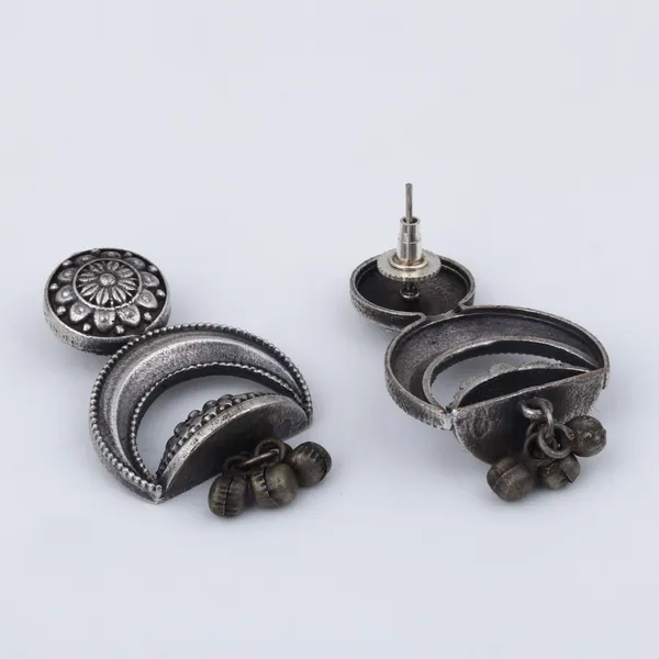 Silver_Oxydised_finish_Drop_earring