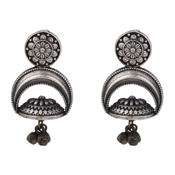 Silver_Oxydised_finish_Drop_earring