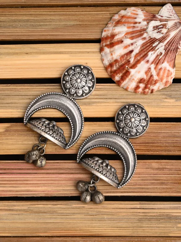Silver_Oxydised_Finish_Drop_Earring
