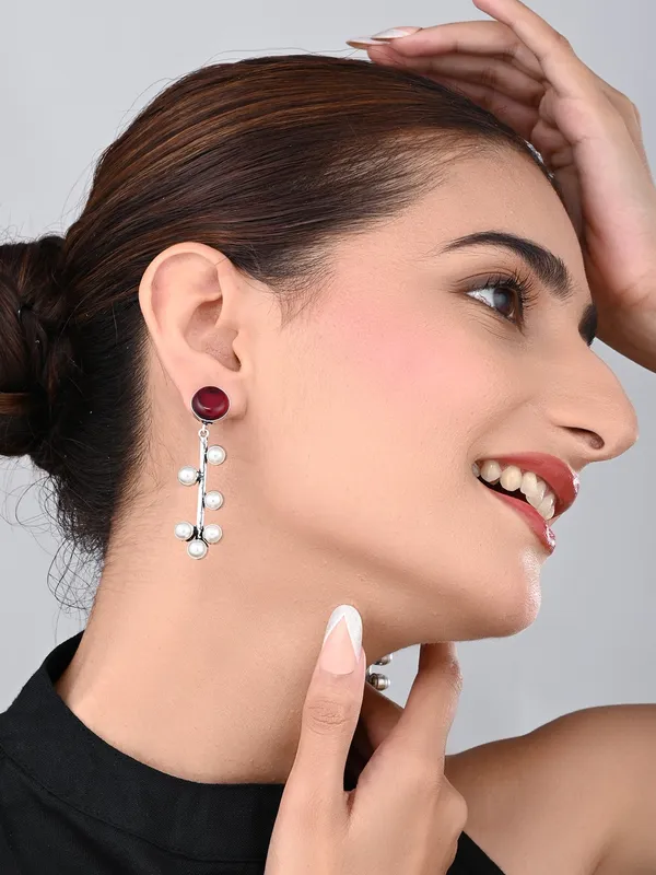 Stone_&_pearl_drop_earring