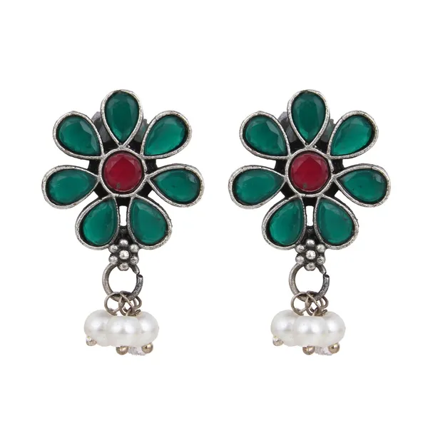 Oxidised_Silver_Red-Green_Floral_Hasli_Necklace_Set