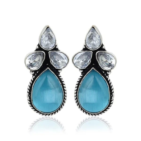 Silver_Oxydised_Delicate_AD_stone_Pendant_Set