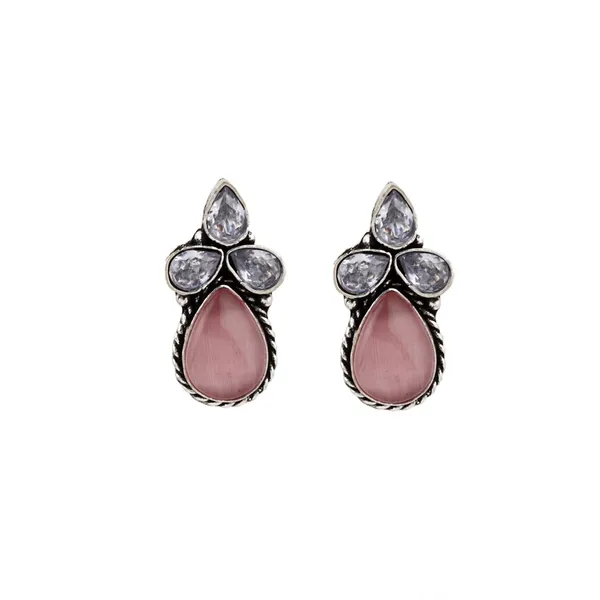 Silver_Oxydised_Delicate_AD_stone_Pendant_Set