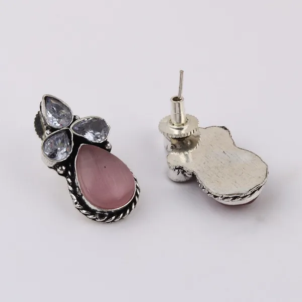 Silver_Oxydised_Delicate_AD_stone_Pendant_Set