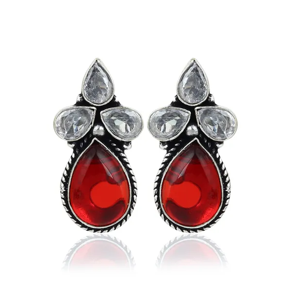 Silver_Oxydised_Delicate_AD_stone_Pendant_Set
