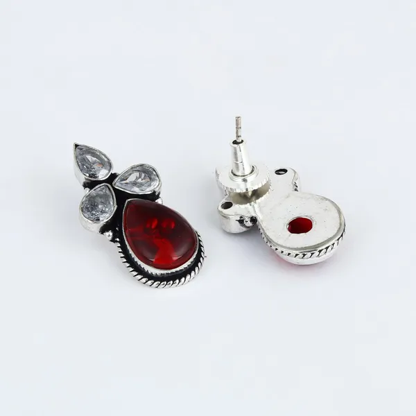 Silver_Oxydised_Delicate_AD_stone_Pendant_Set
