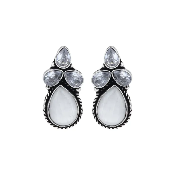 Silver_Oxydised_Delicate_AD_stone_Pendant_Set