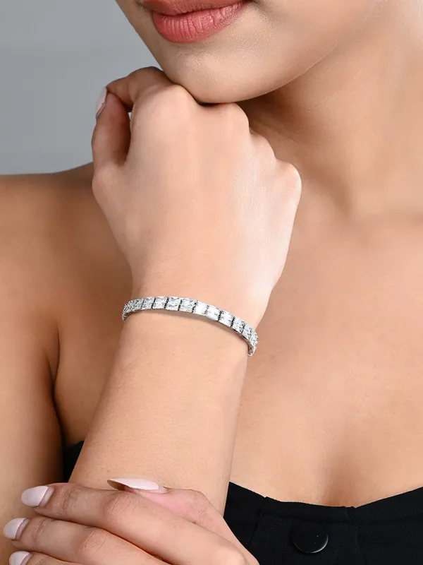 Elegant_Silver-Tone_CZ_Tennis_Bangle_Bracelet