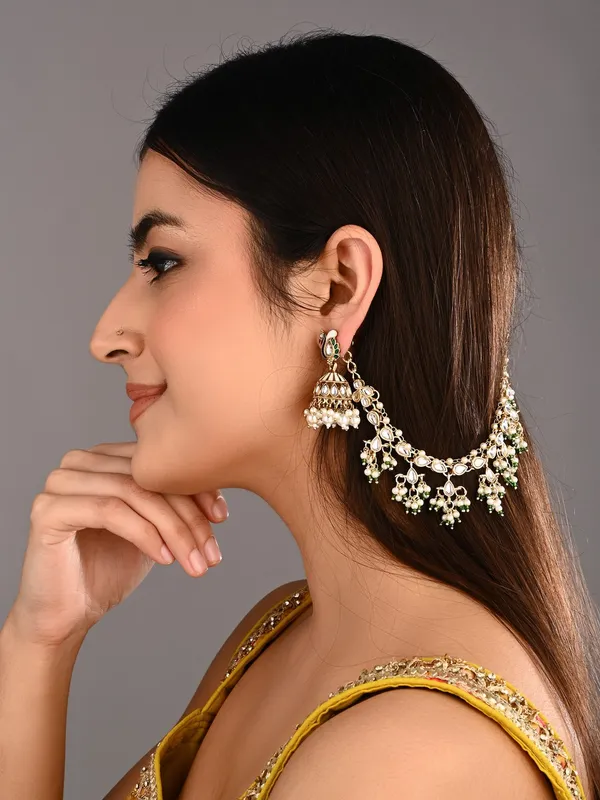 Kundan_&_Beads_Double_Layered_Ear_Chains