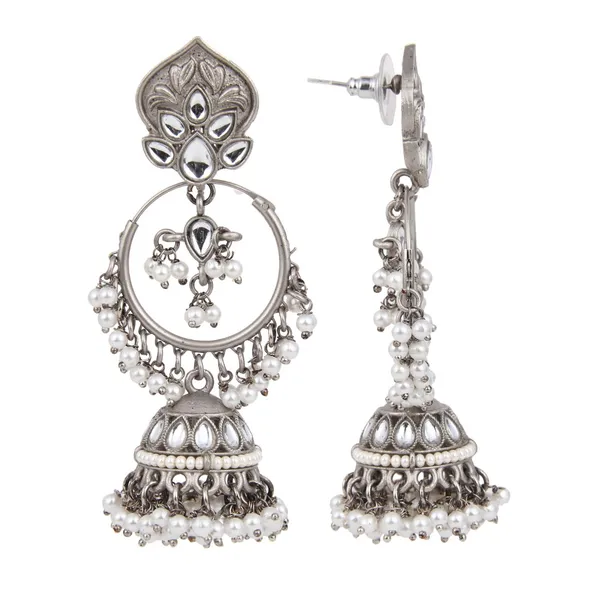 Antique_Silver_3_in_1_Studs,_Chandbali_Jhumka_Earrings