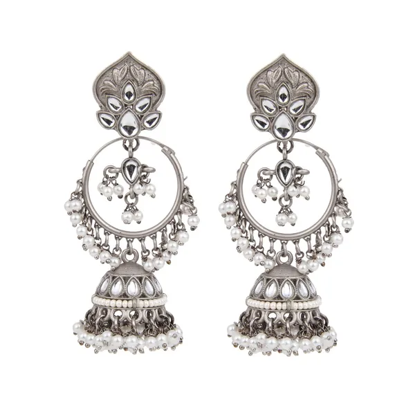 Antique_Silver_3_in_1_Studs,_Chandbali_Jhumka_Earrings