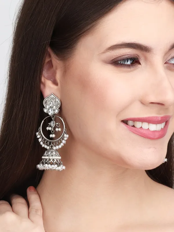 Antique_Silver_3_In_1_Studs,_Chandbali_Jhumka_Earrings