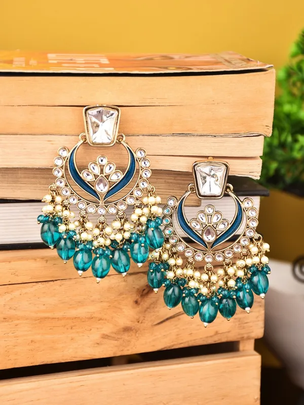 Stone_&_Pearl_Fringe_Statement_Chandbali_Earrings