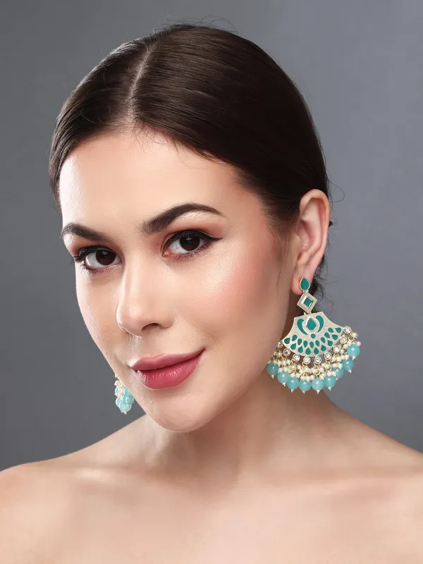 Enamelled_Stone_&_Pearl_Fringe_Statement_Earrings