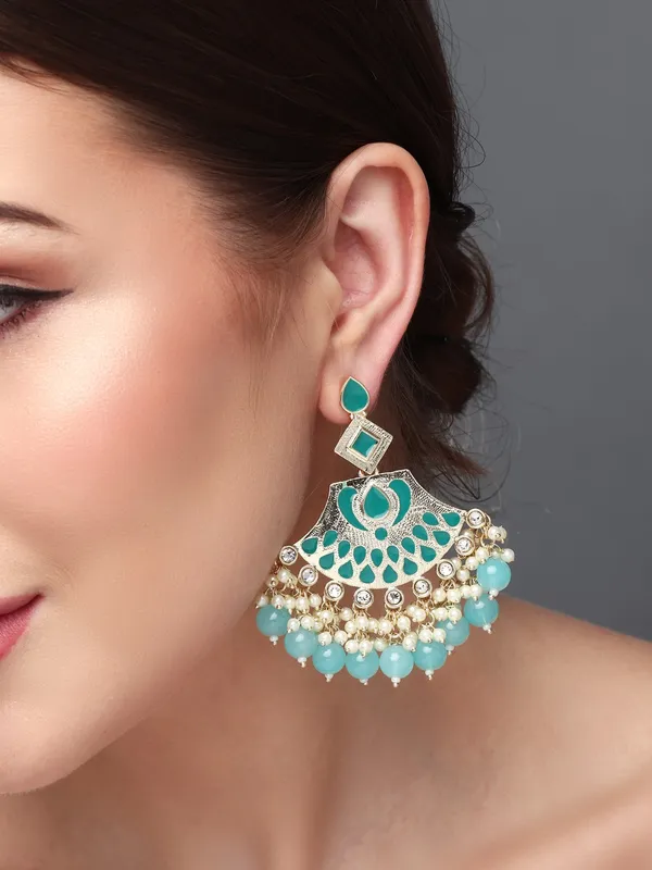 Enamelled_Stone_&_Pearl_Fringe_Statement_Earrings