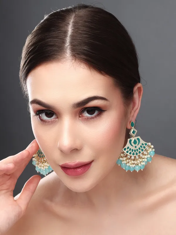 Enamelled_Stone_&_Pearl_Fringe_Statement_Earrings