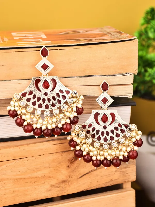 Enamelled_Stone_&_Pearl_Fringe_Statement_Earrings