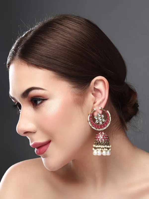Enamelled_Kundan_Dome_Jhumka_Earrings