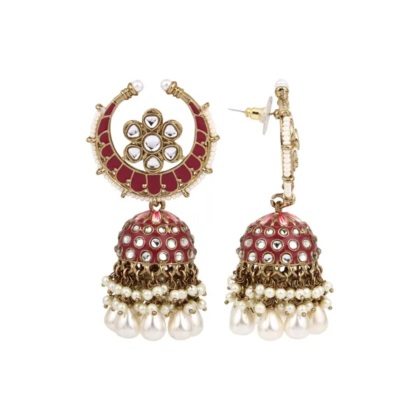 Enamelled_Kundan_Dome_Jhumka_Earrings