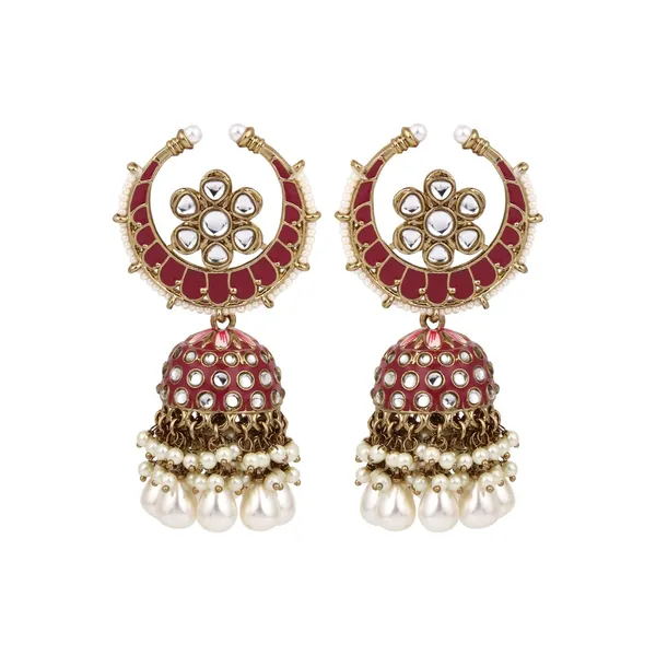 Enamelled_Kundan_Dome_Jhumka_Earrings