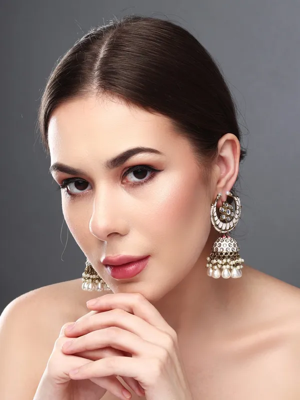Enamelled_Kundan_Dome_Jhumka_Earrings