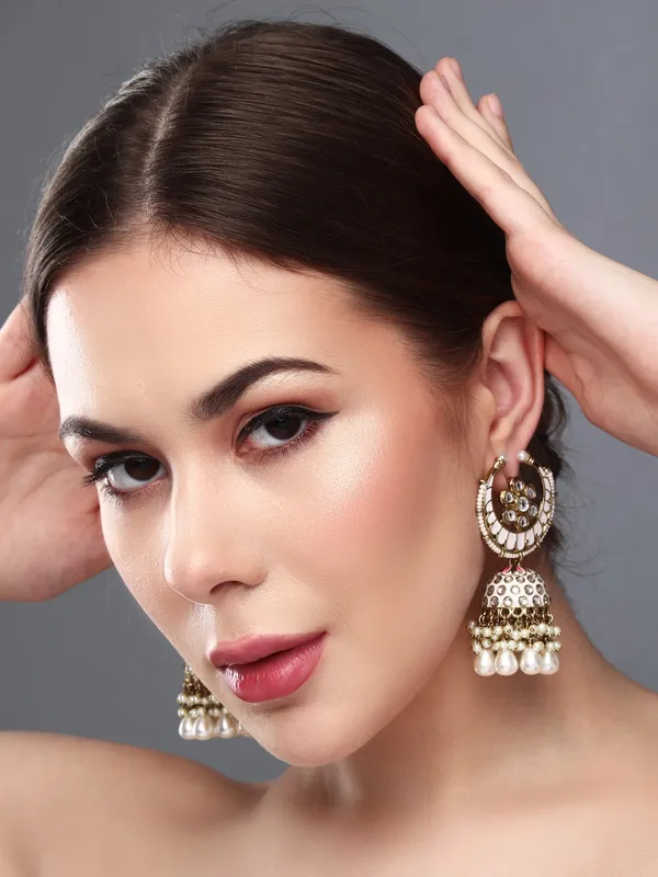 Enamelled_Kundan_Dome_Jhumka_Earrings