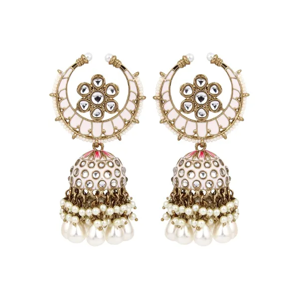 Enamelled_Kundan_Dome_Jhumka_Earrings