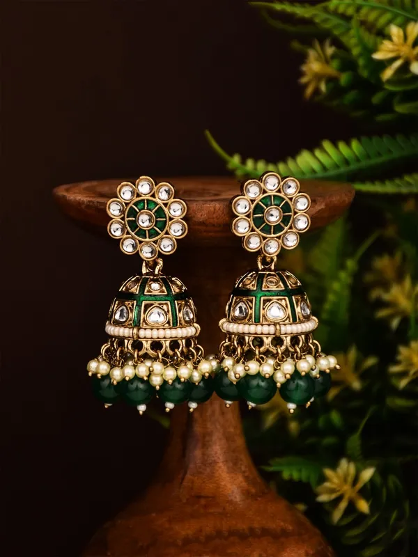 Floral_Kundan_Dome_Jhumka_Earrings