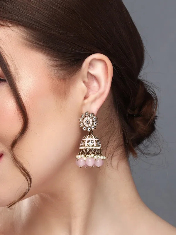 Floral_Kundan_Dome_Jhumka_Earrings