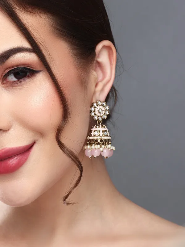 Floral_Kundan_Dome_Jhumka_Earrings