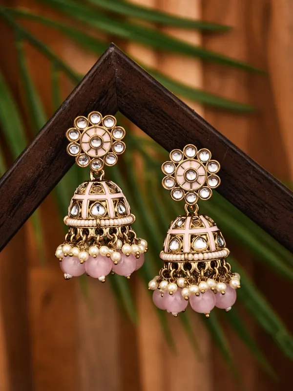 Floral_Kundan_Dome_Jhumka_Earrings