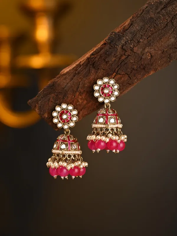Floral_Kundan_Dome_Jhumka_Earrings