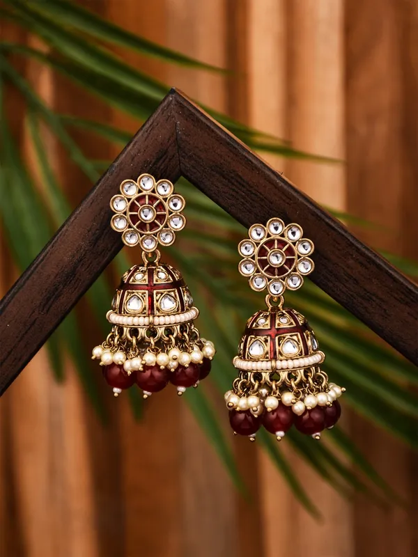 Floral_Kundan_Dome_Jhumka_Earrings