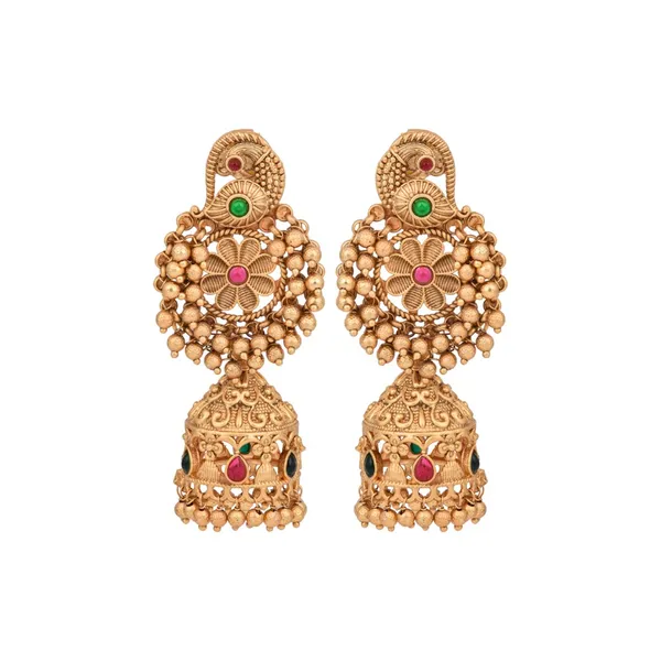 Gold_plated_temple_bird_&_jhumka_earring